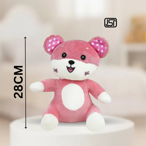 Radish_Red_Minky_Mouse_Lightweight_Plush_Non_Musical_Soft_Toy_|_Age_3