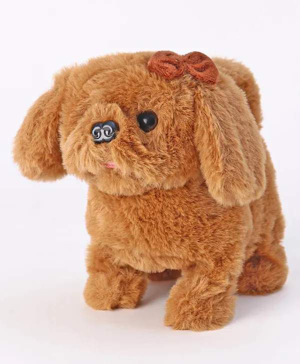 Dark_Brown_Battery_Operated_Musical_Walking_Plush_Puppy_Toy_For_Kids_3+_|_17_Cm