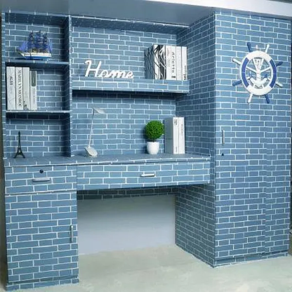 Grey_Prominent_Wall_Adorned_With_Blue_Brick_Wallpaper_Peel_&_Stick,_Waterproof,_Self-Adhesive_Ideal_For_Homes_&_Shops