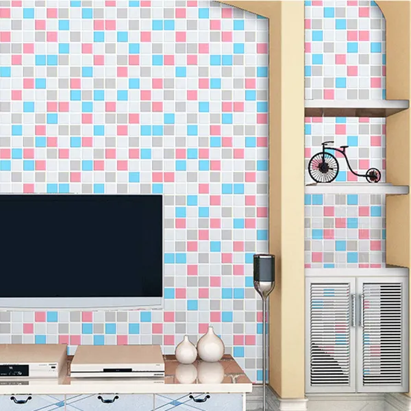 Multicolor_Tile_Pattern_Wallpaper_With_Grey,_Pink_&_Blue_ShadePeel_&_Stick,_Waterproof,_Self-Adhesive_Ideal_For_Homes_&_Shops