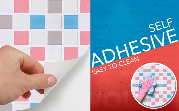 Multicolor_Tile_Pattern_Wallpaper_With_Grey,_Pink_&_Blue_ShadePeel_&_Stick,_Waterproof,_Self-Adhesive_Ideal_For_Homes_&_Shops