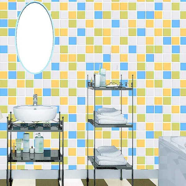 Multicolor_Square_Block_Pattern_Wallpaper_With_White,_Light_Blue,_Light_Green_&_Light_Orange_/_Yellow_ShadePeel_&_Stick,_Waterproof,_Self-Adhesive_Ideal_For_Homes_&_Shops