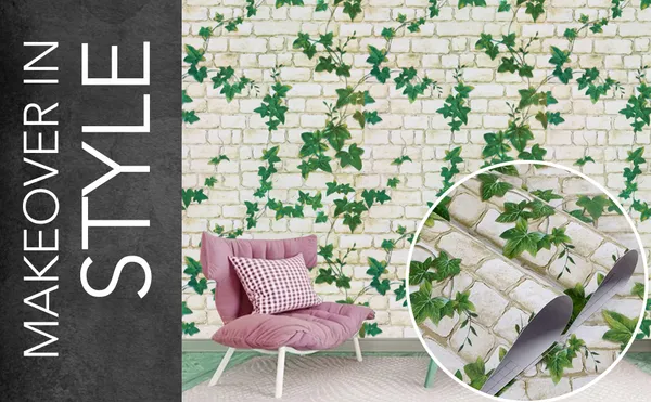 White_&_Green_Ivy_Leaves_Climbing_A_White_Brick_Wall_Pattern_WallpaperPeel_&_Stick,_Waterproof,_Self-Adhesive_Ideal_For_Homes_&_Shops
