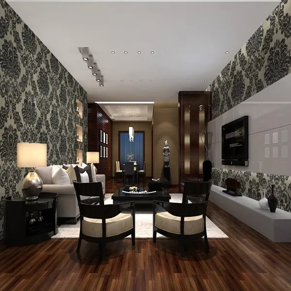 Black_Classic_Damask_Pattern_Wallpaper_Against_A_Background_Peel_&_Stick,_Waterproof,_Self-Adhesive_Ideal_For_Homes_&_Shops