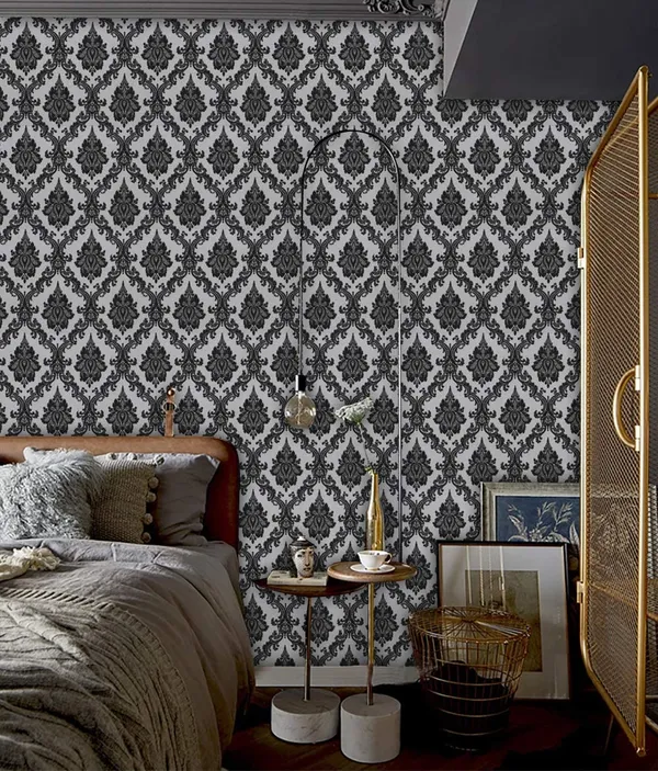 Brown_&_White_Damask_Patterned_Wallpaper_Or_Wall_Sticker_Peel_&_Stick,_Waterproof,_Self-Adhesive_Ideal_For_Homes_&_Shops