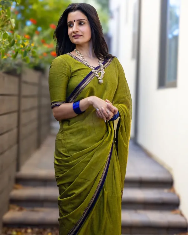 Mehandi_Thin_Border_Narayanpet_Cotton_Saree
