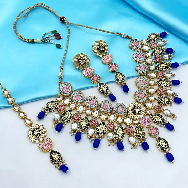 Royal_Blue_Premium_Kundan_Meenakari_Floral_Set_(08-0115)