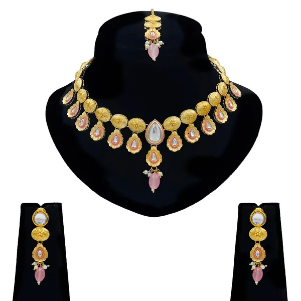 Baby_Pink_Brass_Premium_Kundan_Meenakari_Necklace_Set_For_Women_&_Girls_(08-0560)