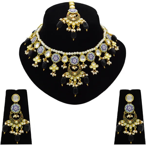 Black_Brass_Premium_Kundan_Meenakari_Necklace_Set_For_Women_&_Girls_(08-0285)