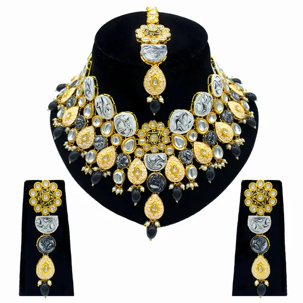 Black_Brass_Premium_Kundan_Meenakari_Necklace_Set_For_Women_&_Girls_(08-0500)