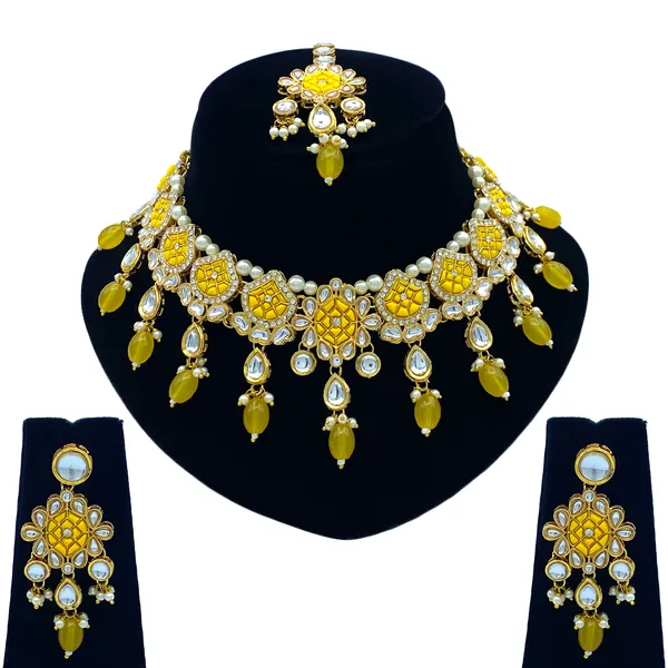 Yellow_Brass_Premium_Kundan_Meenakari_Necklace_Set_For_Women_&_Girls_(08-0528)