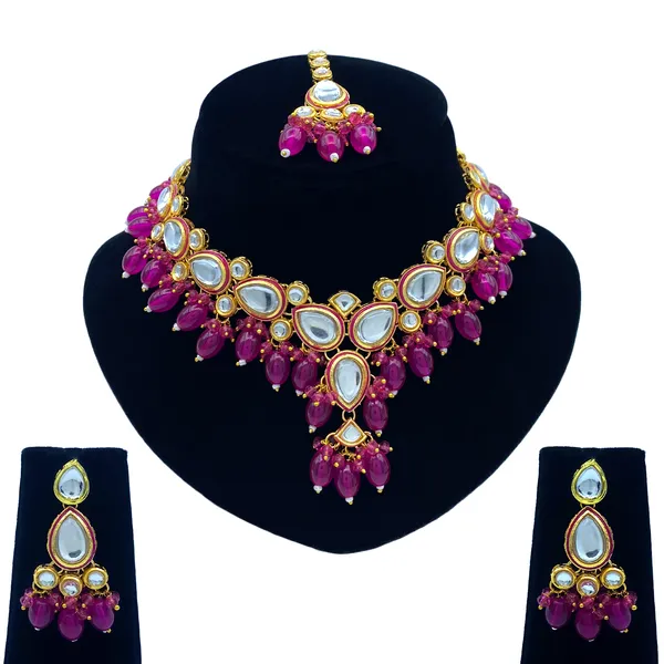 Brass_Premium_Kundan_Meenakari_Necklace_Set_For_Women_&_Girls_(08-0532)