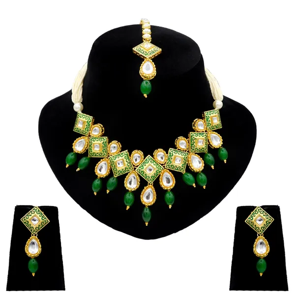 Green_Brass_Premium_Kundan_Meenakari_Necklace_Set_For_Women_&_Girls_(08-0122)