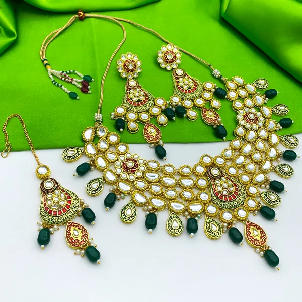 Green_Brass_Premium_Kundan_Meenakari_Necklace_Set_For_Women_&_Girls_(08-0277)