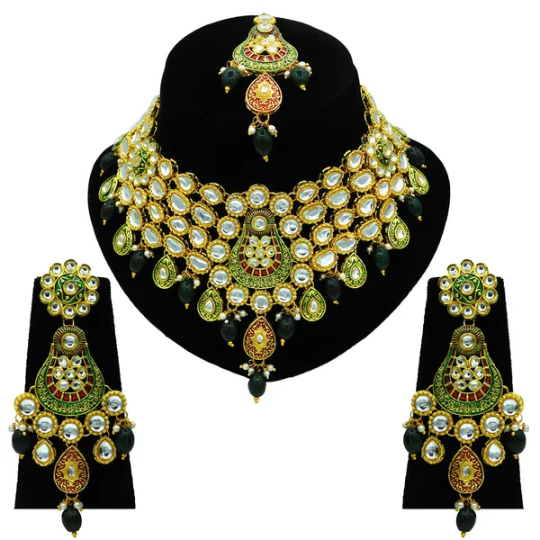 Green_Brass_Premium_Kundan_Meenakari_Necklace_Set_For_Women_&_Girls_(08-0277)