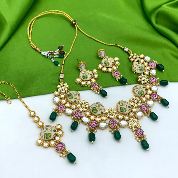 Green_Brass_Premium_Kundan_Meenakari_Necklace_Set_For_Women_&_Girls_(08-0292)