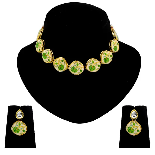 Green_Brass_Premium_Kundan_Meenakari_Necklace_Set_For_Women_&_Girls_(08-0431)