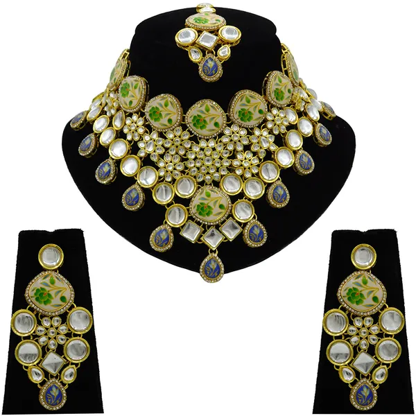 Green_Brass_Premium_Kundan_Meenakari_Necklace_Set_For_Women_&_Girls_(08-0455)
