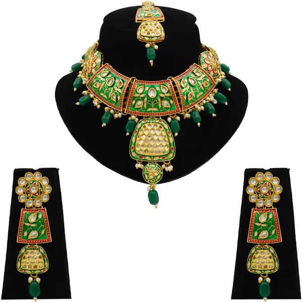 Green_Brass_Premium_Kundan_Meenakari_Necklace_Set_For_Women_&_Girls_(08-0467)