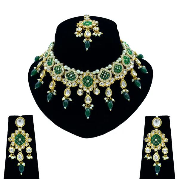 Green_Brass_Premium_Kundan_Meenakari_Necklace_Set_For_Women_&_Girls_(08-0528)