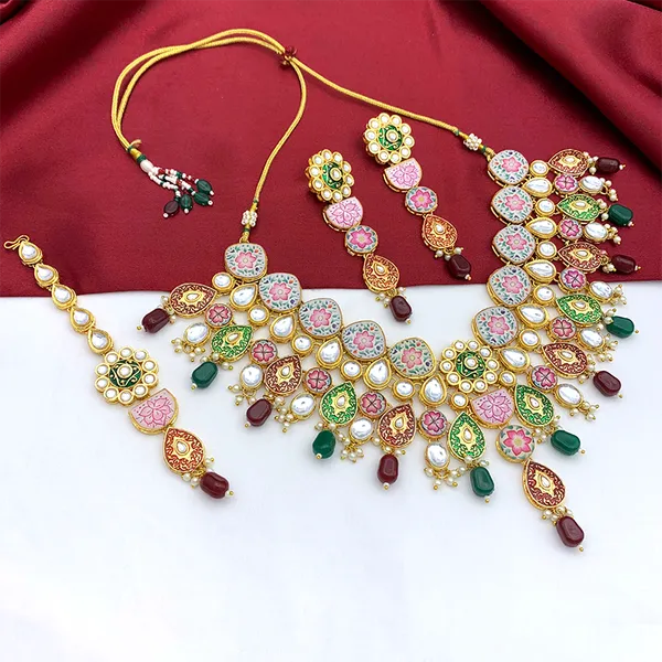 Maroon_&_Green_Premium_Kundan_Meenakari_Floral_Set_(08-0115)