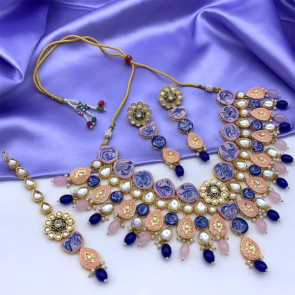 Lavender_Brass_Premium_Kundan_Meenakari_Necklace_Set_For_Women_&_Girls_(08-0500)
