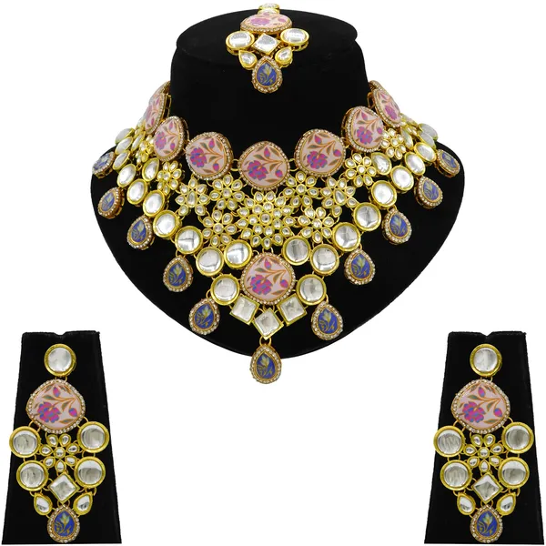 Magenta_Brass_Premium_Kundan_Meenakari_Necklace_Set_For_Women_&_Girls_(08-0455)