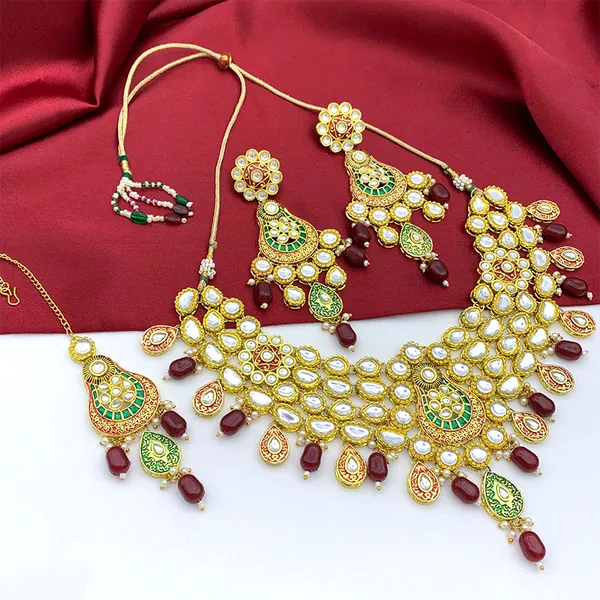 Maroon_Brass_Premium_Kundan_Meenakari_Necklace_Set_For_Women_&_Girls_(08-0277)