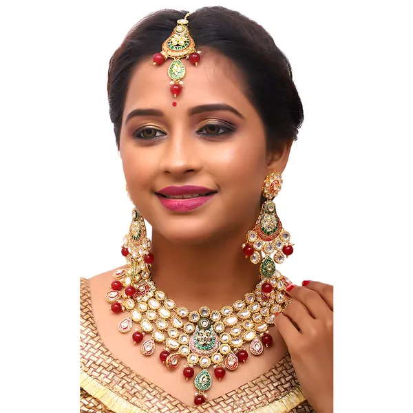 Maroon_Brass_Premium_Kundan_Meenakari_Necklace_Set_For_Women_&_Girls_(08-0277)