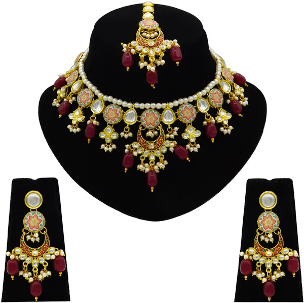 Maroon_Brass_Premium_Kundan_Meenakari_Necklace_Set_For_Women_&_Girls_(08-0285)