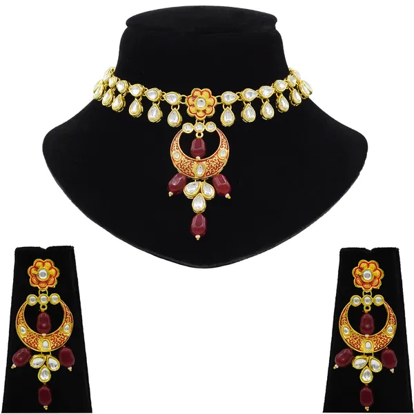 Maroon_Brass_Premium_Kundan_Meenakari_Necklace_Set_For_Women_&_Girls_(08-0461)