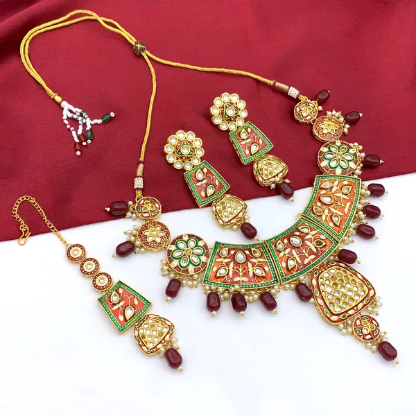 Maroon_Brass_Premium_Kundan_Meenakari_Necklace_Set_For_Women_&_Girls_(08-0467)