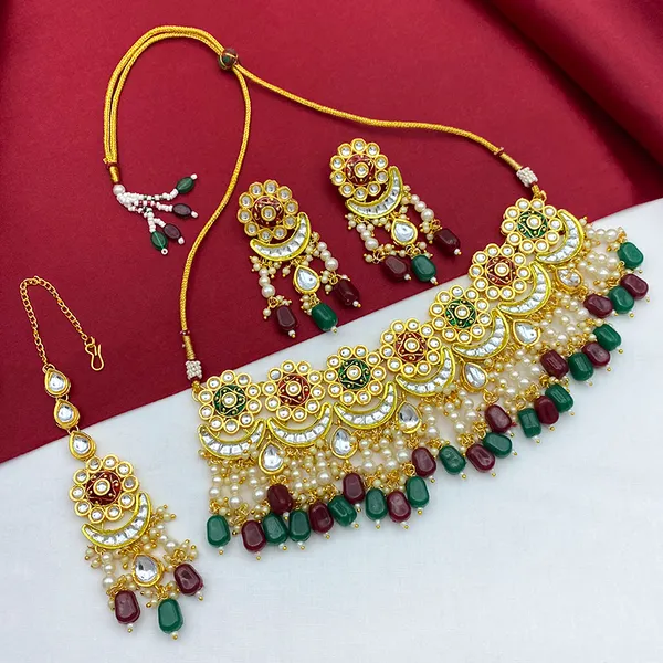 Maroon_&_Green_Brass_Premium_Kundan_Meenakari_Necklace_Set_For_Women_&_Girls_(08-0243)