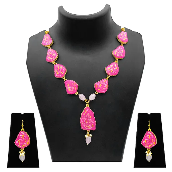 Pink_Brass_Premium_Kundan_Meenakari_Necklace_Set_For_Women_&_Girls_(08-0512)