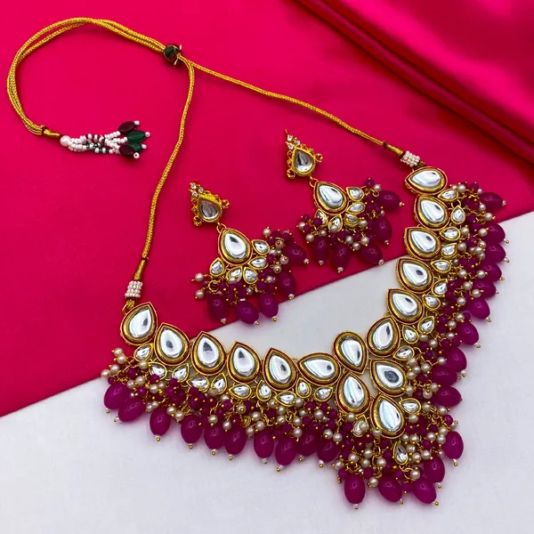 Pink_Brass_Premium_Kundan_Meenakari_Necklace_Set_For_Women_&_Girls_(08-0524)