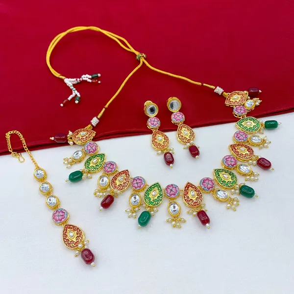 Maroon_&_Green_Brass_Premium_&_Elegant_Kundan_Jewellery_Set_For_Women_(08-0543)