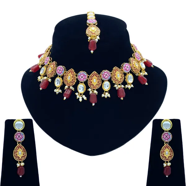Maroon_Brass_Premium_&_Elegant_Kundan_Jewellery_Set_For_Women_(08-0543)