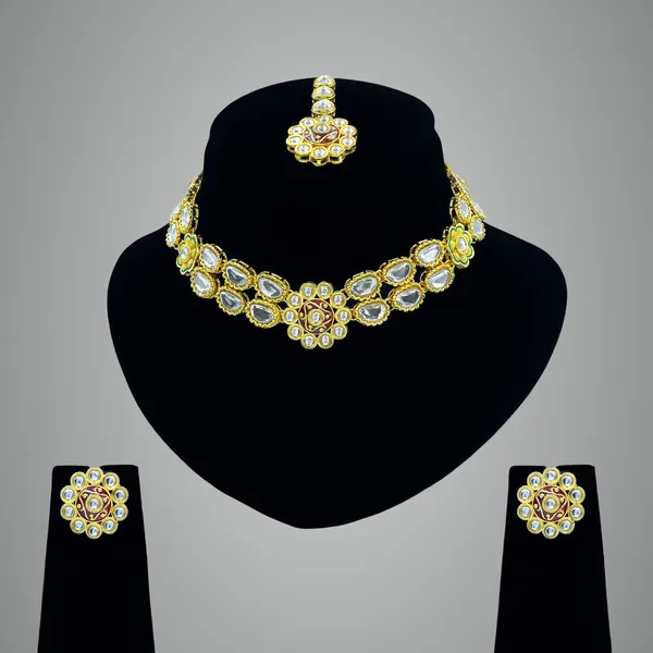 Maroon_Brass_Premium_&_Elegant_Kundan_Meenakari_Necklace_For_Women_(08-0548)