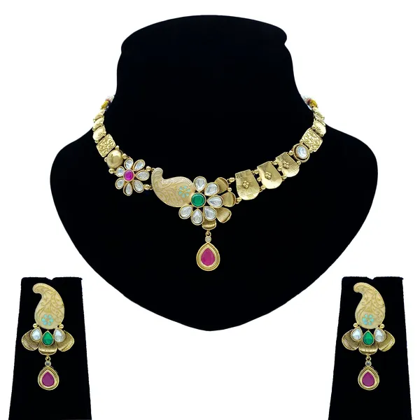 Brass_Premium_Rajwadi_Antique_Copper_Jewelry_Sets_For_Women_(LPN-650)