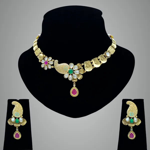 Brass_Premium_Rajwadi_Antique_Copper_Jewelry_Sets_For_Women_(LPN-650)