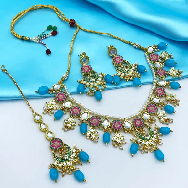 Turquoise_Brass_Premium_Kundan_Meenakari_Necklace_Set_For_Women_&_Girls_(08-0285)