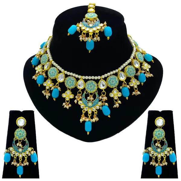 Turquoise_Brass_Premium_Kundan_Meenakari_Necklace_Set_For_Women_&_Girls_(08-0285)