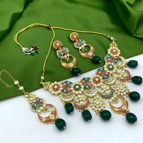 Green_Brass_Premium_Kundan_Meenakari_Necklace_Set_For_Women_&_Girls_(08-0452)