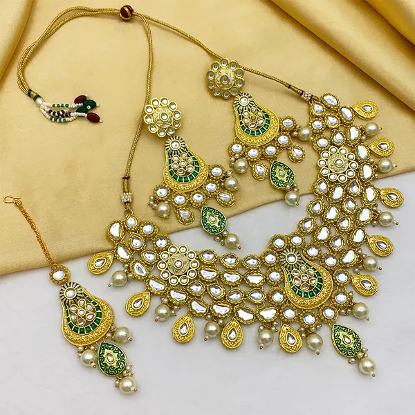 White_Brass_Premium_Kundan_Meenakari_Necklace_Set_For_Women_&_Girls_(08-0277)
