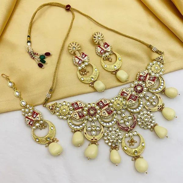 White_Brass_Premium_Kundan_Meenakari_Necklace_Set_For_Women_&_Girls_(08-0452)