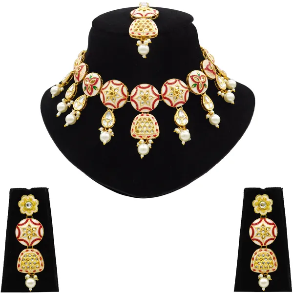 White_Brass_Premium_Kundan_Meenakari_Necklace_Set_For_Women_&_Girls_(08-0471)