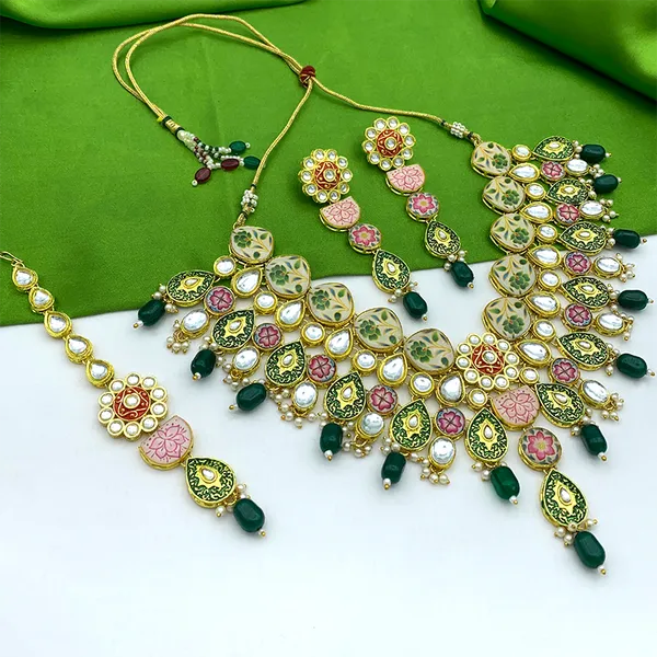 Green_Premium_Kundan_Meenakari_Floral_Set_(08-0115)