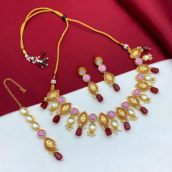 Maroon_Brass_Premium_&_Elegant_Kundan_Jewellery_Set_For_Women_(08-0543)