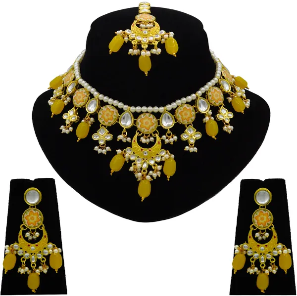 Yellow_Brass_Premium_Kundan_Meenakari_Necklace_Set_For_Women_&_Girls_(08-0285)