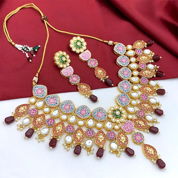 Maroon_Premium_Kundan_Meenakari_Floral_Set_(08-0115)